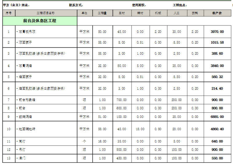 深圳厂房小猪视频APP网站预算知识以及工程案例预算表分享